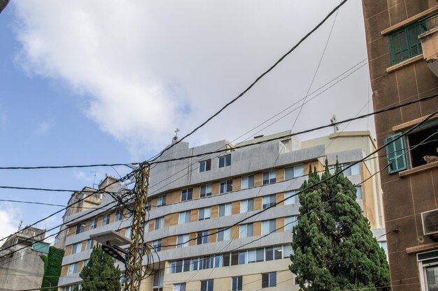 Foto viviendas de los edificios de la ciudad en el pueblo de líbano abandonado