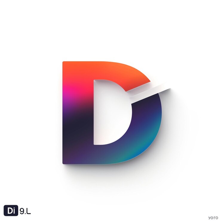 Foto vivo logotipo minimalista de una sola letra en fondo blanco