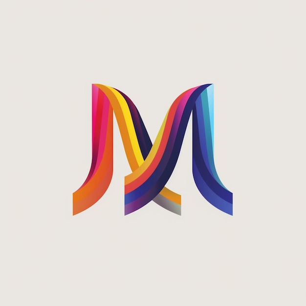 Vivo logotipo minimalista de una sola letra en fondo blanco