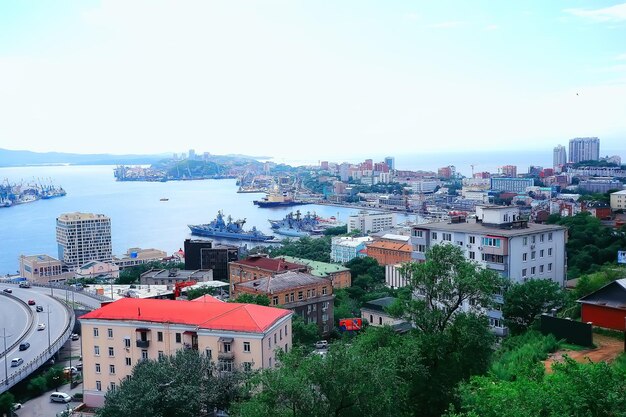 Foto vladivostok vista del puente de la ciudad