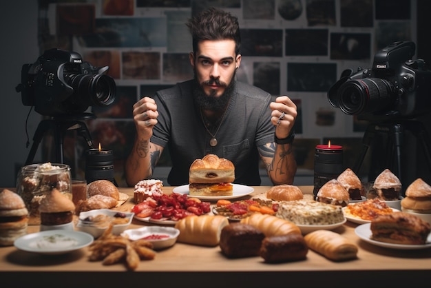 Vlogger de fotos de comida