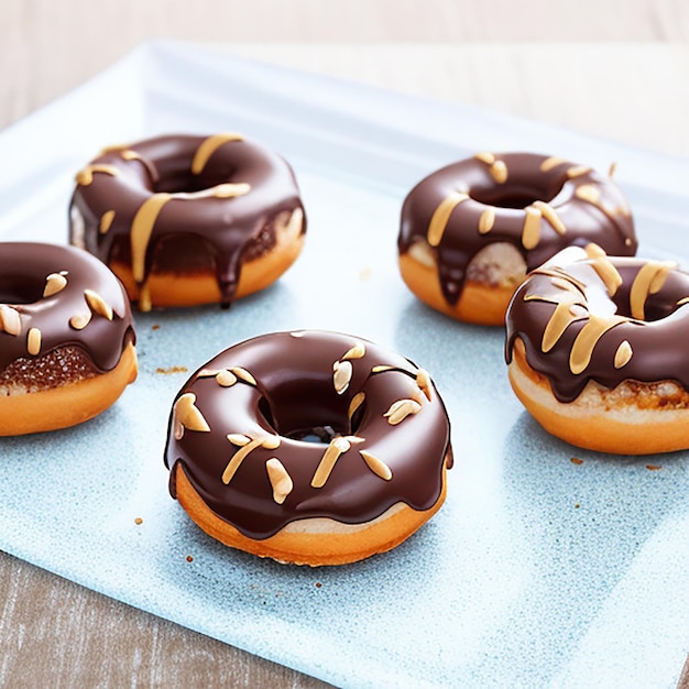 Voando livre deliciosos donuts clássicos doces fast food