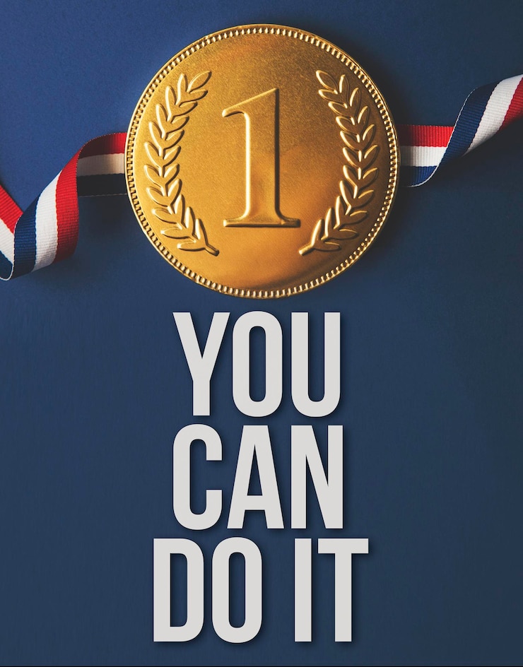 Foto você pode fazê-lo mensagem motivacional com medalha de ouro