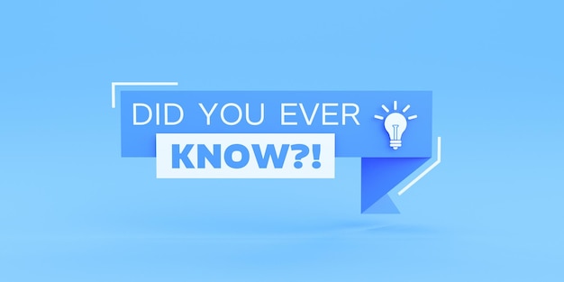 Você sabia que a citação em fundo azul 3D render