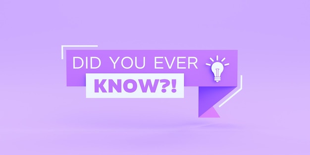 Você sabia que a citação em fundo roxo renderização 3D