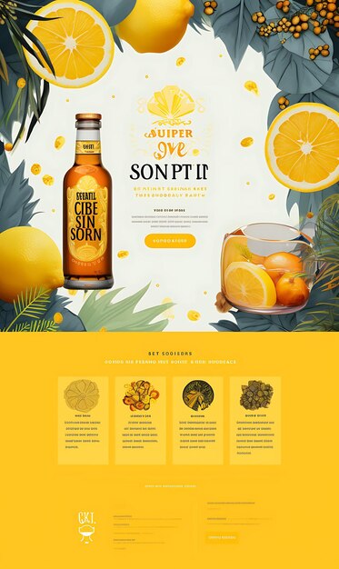 Foto vodka colorida com infusão de cítricos com uma paleta vibrante de laranja e amarelo conceitos criativos ideias de design