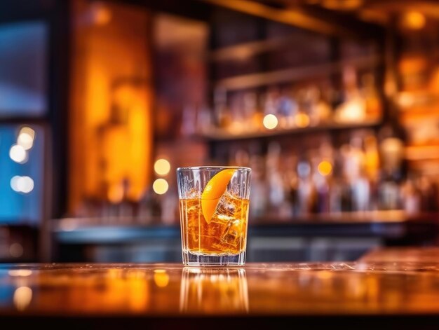 Vodka Orange Cocktail em uma IA generativa de balcão de bar