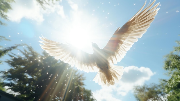 Vögel der Freiheit endlose Energie und Kraft fliegen blauer Vogel Himmel Fantasie einzigartige Ai Kunst