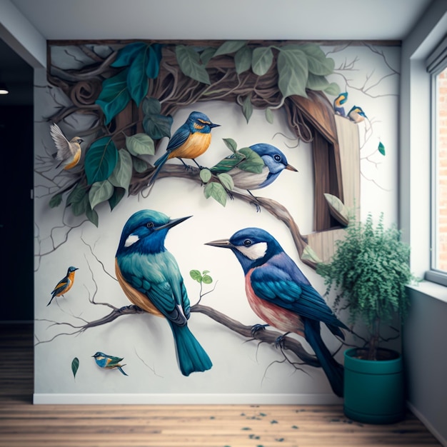 Vögel Wallpaper generative Ai