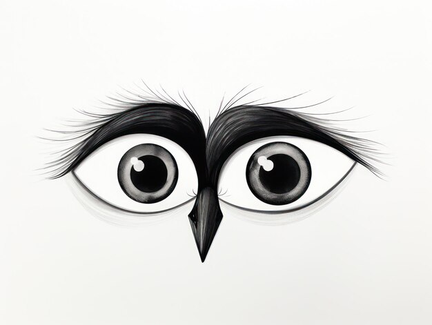 Vogel-Cartoon-Illustration mit großen Augen