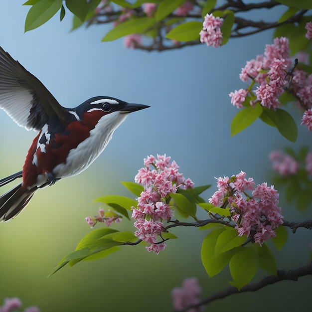 Vogel fliegt in der Nähe des Treeai-Generators