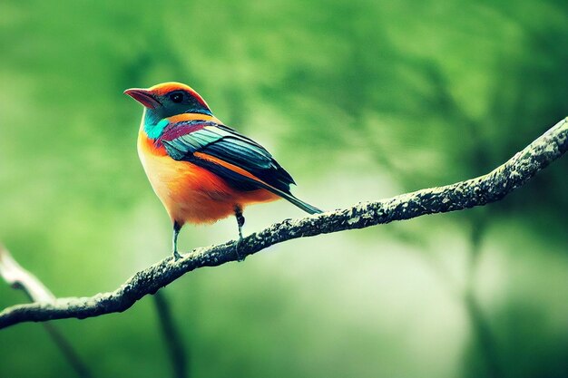 vogel fotorealistischer roter schnabeltukan blauer und gelber ara