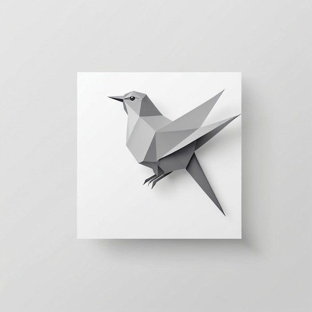 Foto vogel-logo vogel-symbol eine vogeluhr aus papier