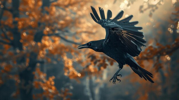 Vogelbeobachtung ist ein Vergnügen, Krähen in der Luft zu beobachten, wie sie anmutig in der Natur fliegen.