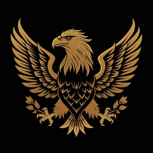 Vogellogo Illustration eines Adlers Adler Emblem-Ikonen Logo-Peckeldruck