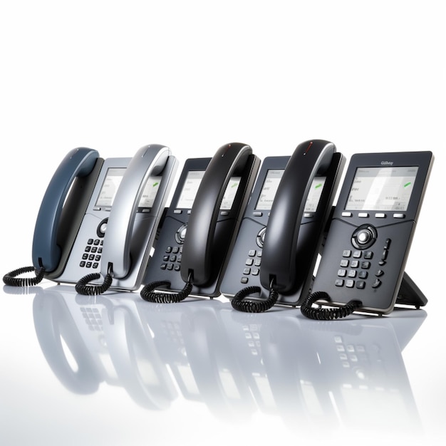 VoIP-Telefone mit weißem Hintergrund in hoher Qualität