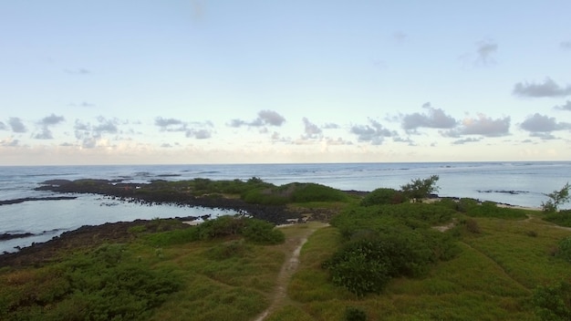 Volando al borde de la isla mauricio