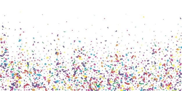 Volando letras latinas Colorido infantil disperso