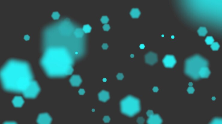 Foto volar bokeh abstracto azul y partículas sobre fondo brillante. plantilla de estilo de ilustración 3d de lujo y elegante para vacaciones de invierno tema feliz año nuevo y feliz navidad