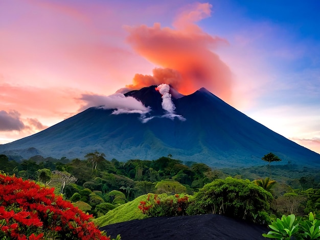 Volcán en Costa Rica generado por la IA