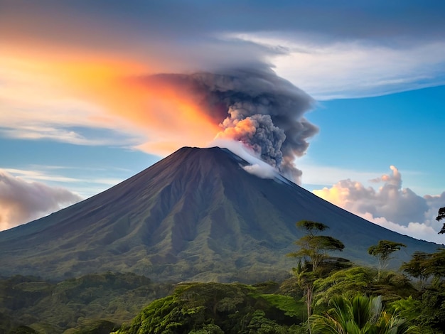 Volcán en Costa Rica generado por la IA