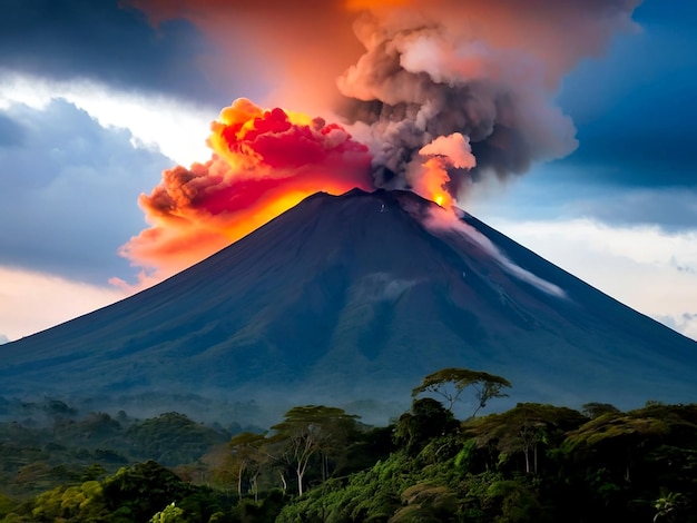 Volcán en Costa Rica generado por la IA