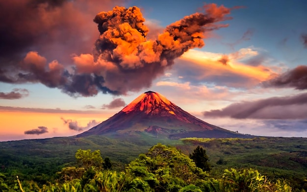 Volcán en Costa Rica generado por la IA