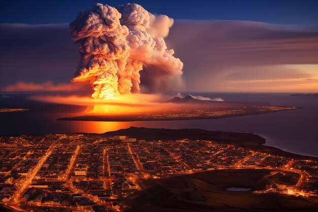 Un volcán en Islandia cerca de la ciudad de Grindavik entra en erupción la ciudad es evacuada