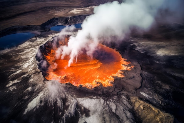 Un volcán del que sale humo