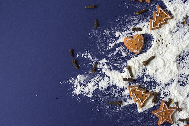 Vollbild von Pfefferkuchen mit Mehl