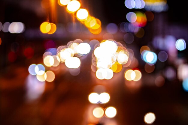 Foto vollbildaufnahme von verwirrten lichtern in der stadt bei nacht