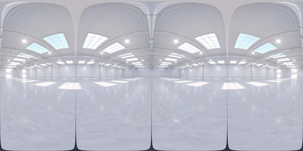 Volles sphärisches HDRI-Panorama 360 Grad des leeren Ausstellungsbades