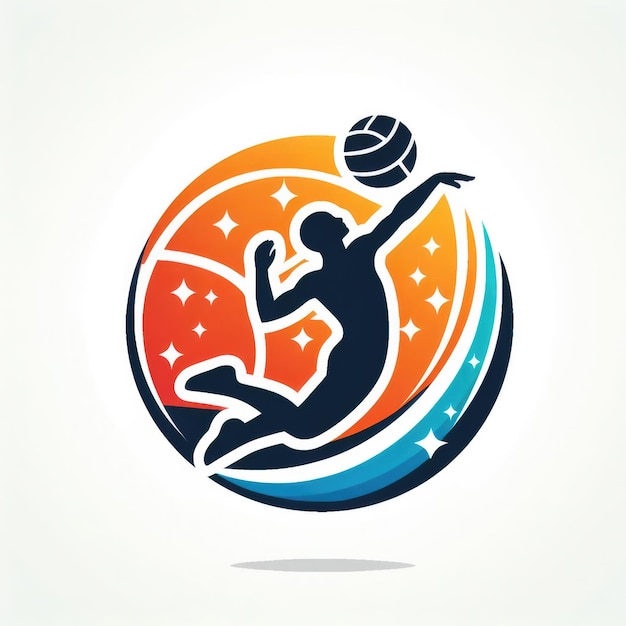 Volleyball-Wettbewerbs-Symbol Farbiges Sportzeichen