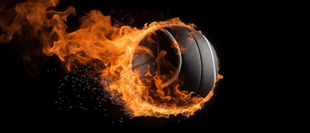 Volleyballball in Flammen Generative KI