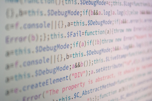Vollformat-Aufnahme von Programmcodes auf dem Bildschirm