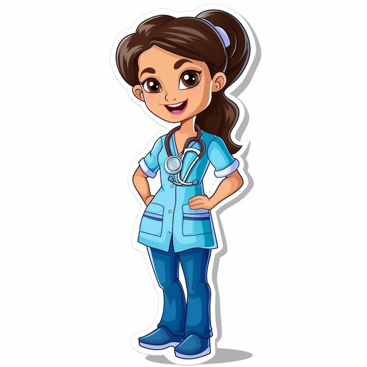 Foto vollkörperliche krankenschwester-charakterillustration