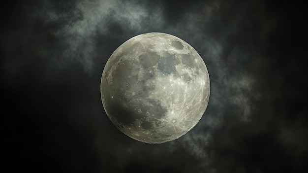 Vollmond am Nachthimmel mit Wolken