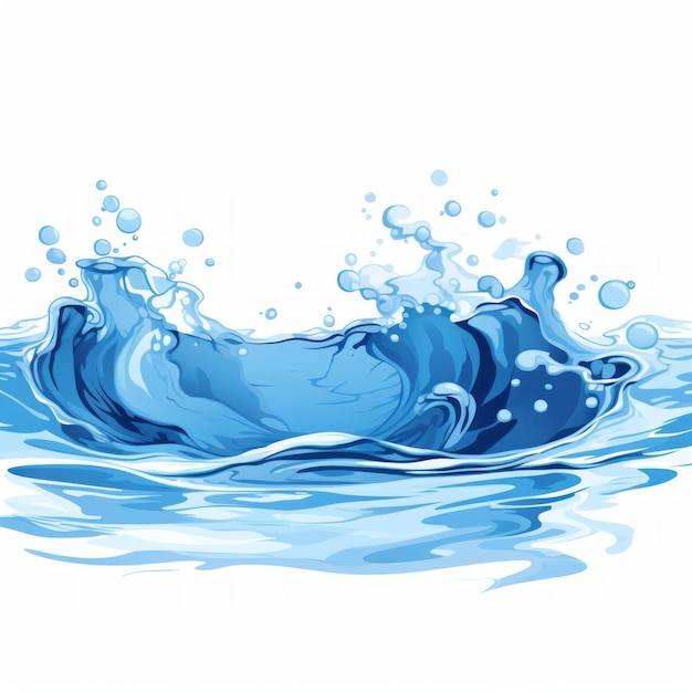 Voluminöse Wasser-Splashing-Vektor-Illustration im Tumblewave-Stil