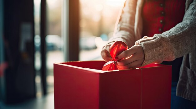 Voluntariado ayudando con caja de donación.