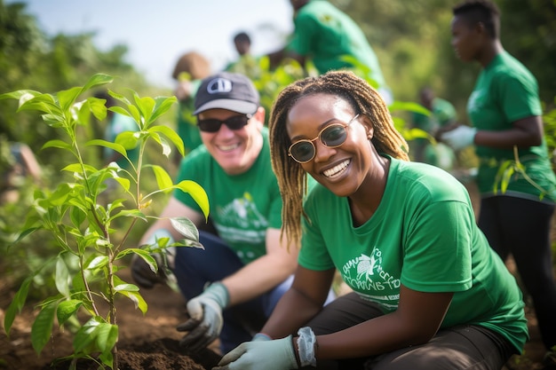 Voluntariado numa comunidade local em África Conceito de jardinagem e colheita