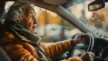 Foto voluntário compassivo um retrato foto-realista de um motorista ajudando os idosos com o transporte