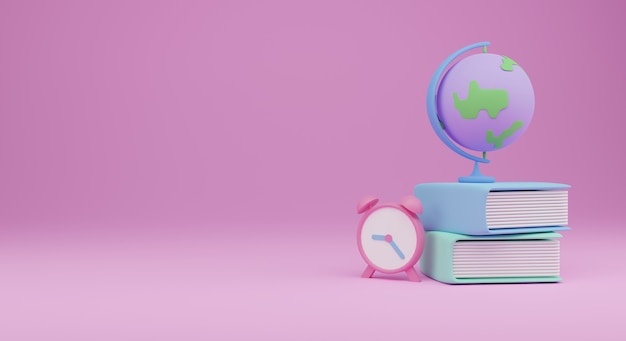 Foto volver a la escuela, objetos, 3d, render