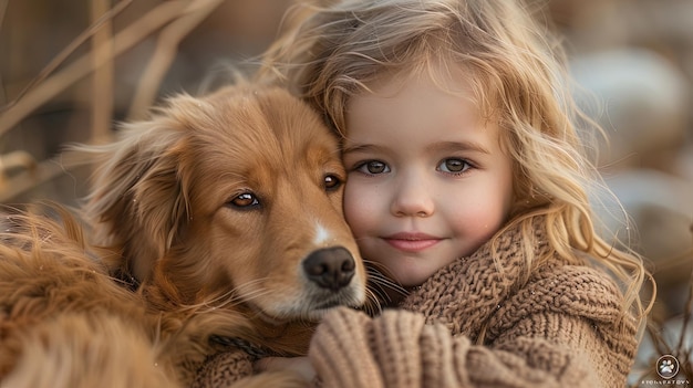 Foto von dem kichern bis zum kuscheln ist die liebe zwischen kindern und ihren haustieren eine ständige quelle der freude