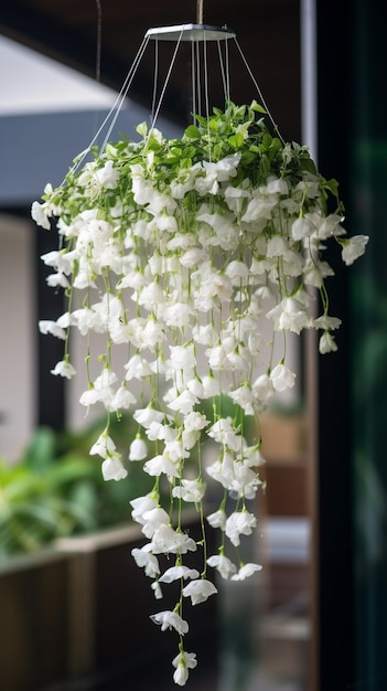 Von der Decke hängende Blumen