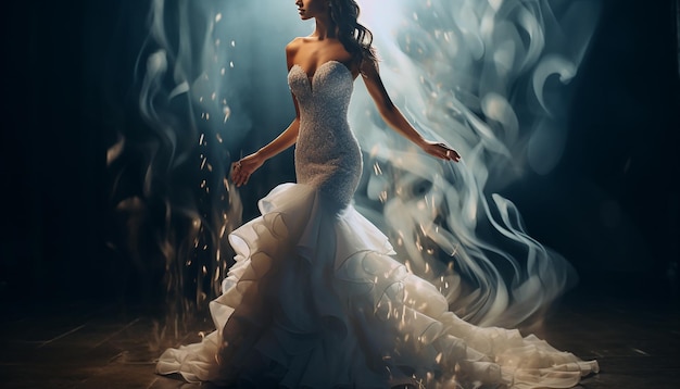 Von einer Meerjungfrau inspiriertes Hochzeitskleid