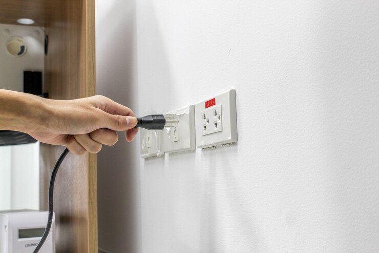 Von Hand eingesteckter oder ausgesteckter Strom