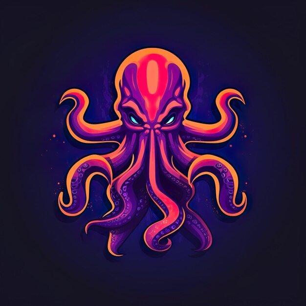 Foto von hand gezeichnetes oktopus-maskottchen-logo