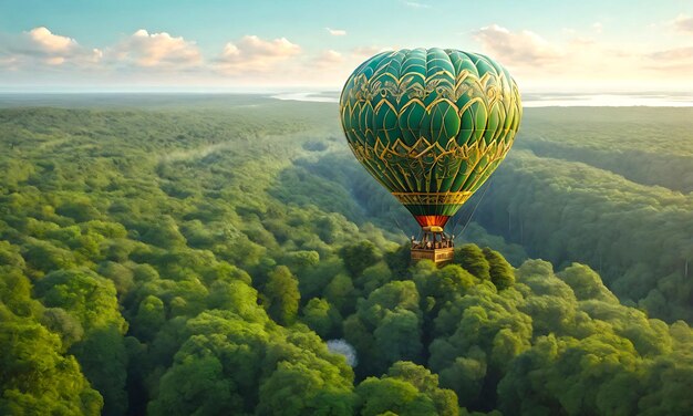 Foto vôo de balão de ar quente