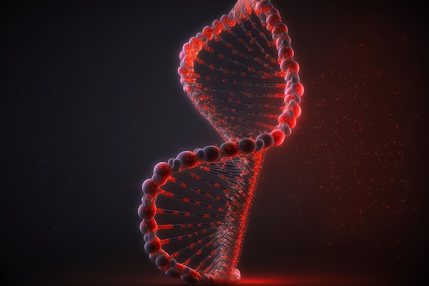 Vorderansicht der menschlichen DNA des roten Feuers