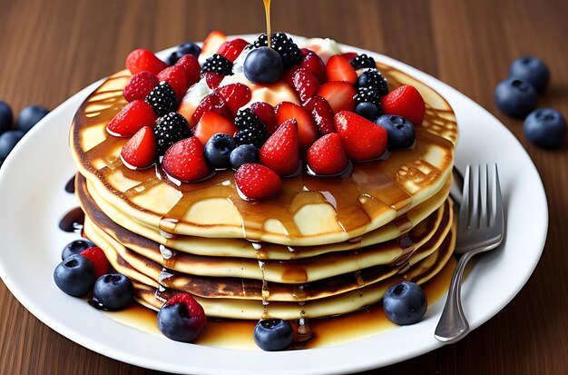 Vorderansicht köstliche Pfannkuchen mit Früchten